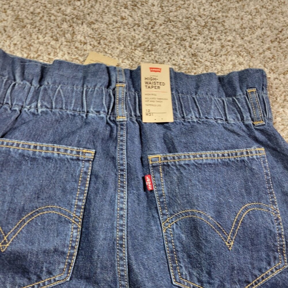 LEVIS Jeans Womens 31 High Waisted Tapered Dark Wash Blue 5-Pocket Mom Tags - Picture 8 of 9
